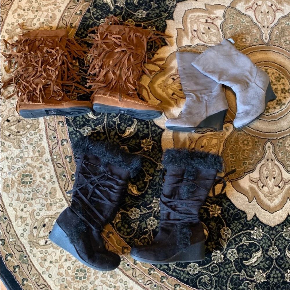 3 pairs of boots